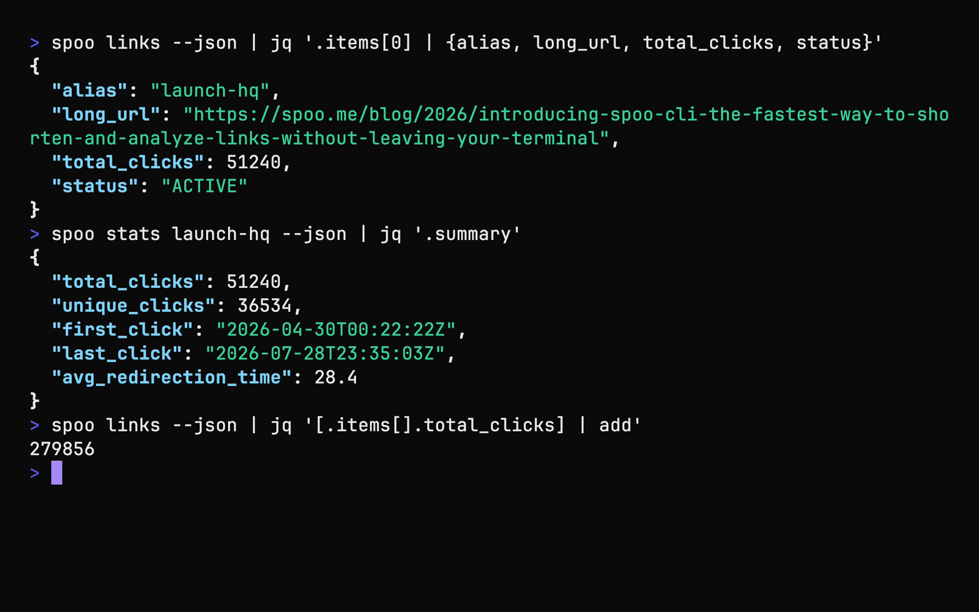 spoo CLI screenshot