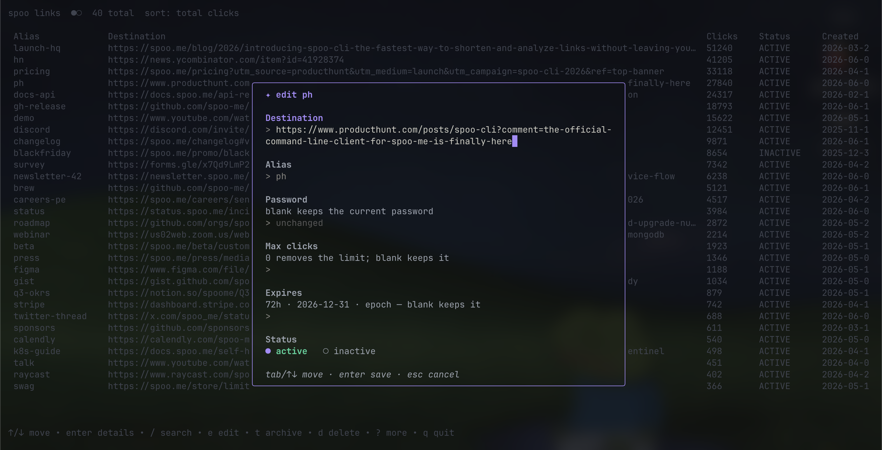 spoo CLI screenshot